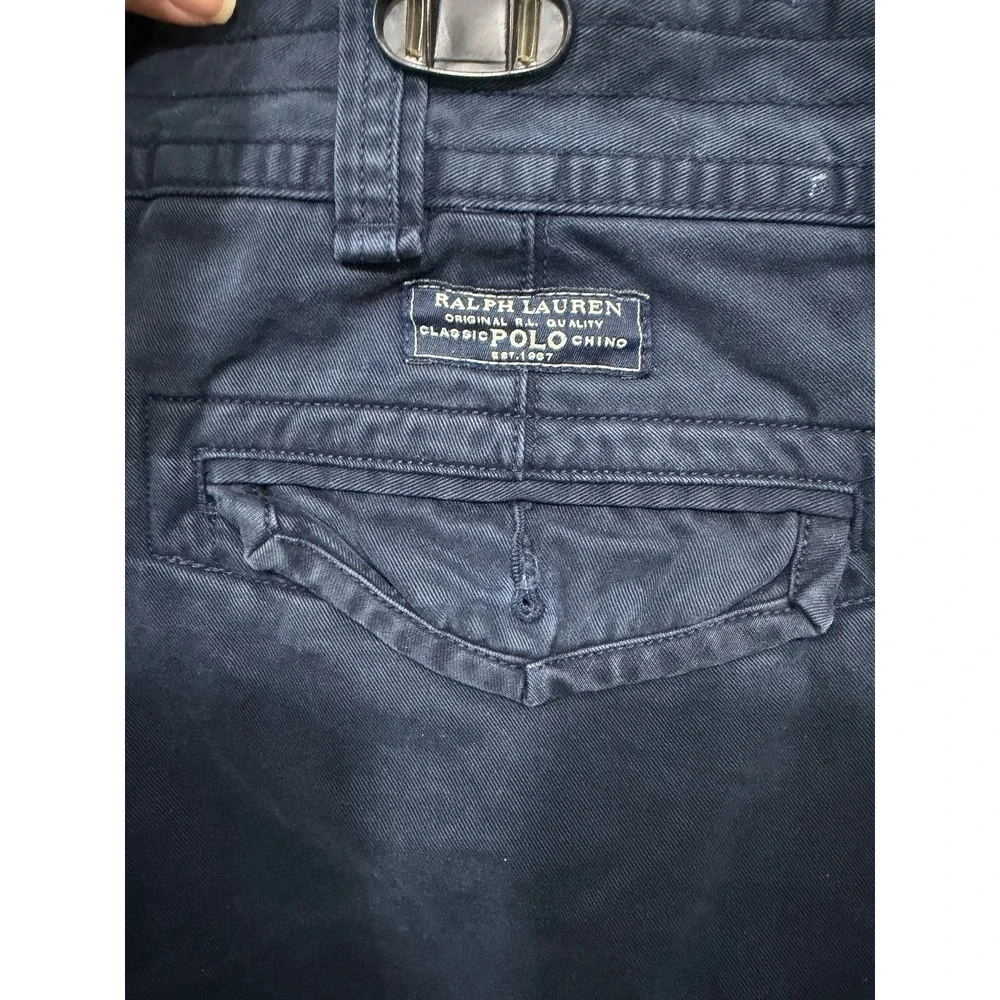 poli ralph lauren navy chino cargo‎ shorts 40